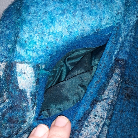 #12.Save the Queen Women's Coat. Size: Small. Aqua and Blue color. Made in Italy - Picture 7 of 16